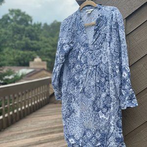 H&M Blue China Print A-Line Dress NWOT